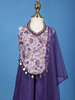 Purple Floral Printed Gerogette Palazzo Salwar Suit for Girls - Diadem