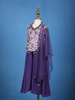 Purple Floral Printed Gerogette Palazzo Salwar Suit for Girls - Diadem