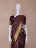 Purple Floral Woven Pure Kanchipuram Silk Saree - Diadem