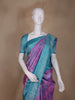Purple Floral Woven Pure Kanchipuram Silk Saree - Diadem