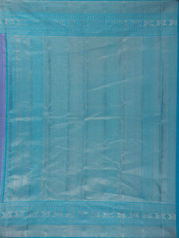 Purple Floral Woven Pure Kanchipuram Silk Saree - Diadem