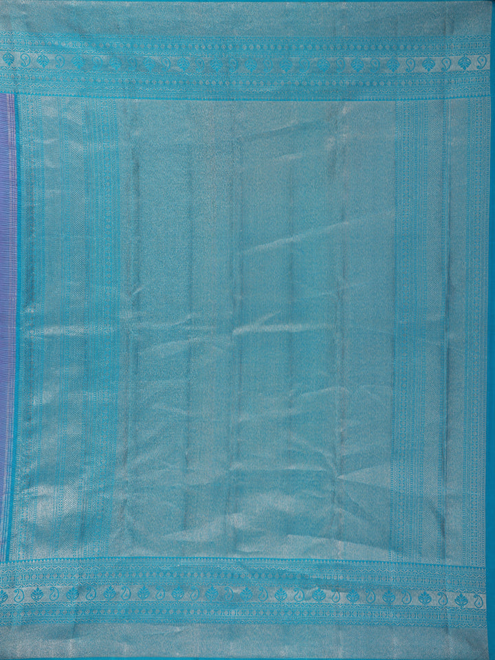 Purple Floral Woven Pure Kanchipuram Silk Saree - Diadem