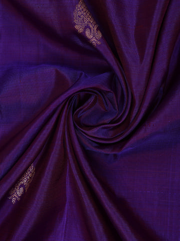Purple Floral Woven Pure Kanchipuram Silk Saree - Diadem