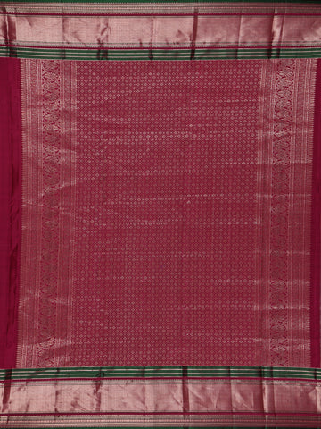 Purple Floral Woven Pure Kanchipuram Silk Saree - Diadem