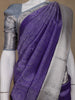 Purple Floral Woven Pure Kanchipuram Silk Saree