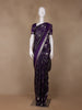 Purple Floral and Checks woven Silk Saree - Diadem