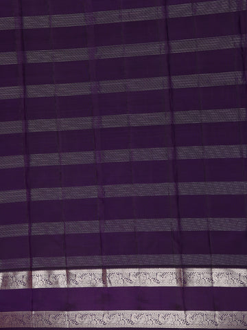 Purple Floral and Checks woven Silk Saree - Diadem