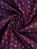 Purple Floral and Stripes Woven Pure Kanchipuram Silk Saree - Diadem