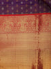 Purple Floral and Stripes Woven Pure Kanchipuram Silk Saree - Diadem