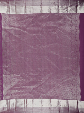 Purple Floral Woven Pure Kanchipuram Silk Saree - Diadem