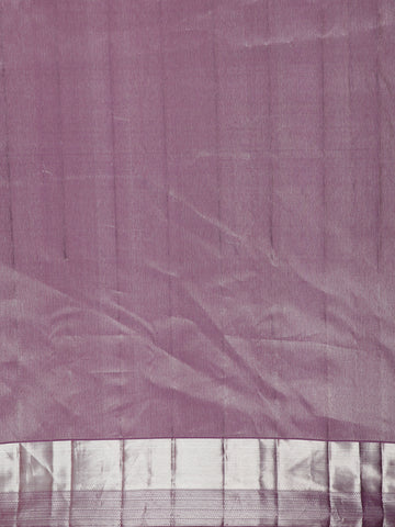 Purple Floral Woven Pure Kanchipuram Silk Saree - Diadem