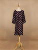 Purple Floral Design Cotton Kurti - Diadem