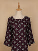 Purple Floral Design Cotton Kurti - Diadem