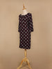 Purple Floral Design Cotton Kurti - Diadem