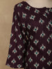 Purple Floral Design Cotton Kurti - Diadem