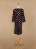 Purple Floral Design Cotton Kurti - Diadem