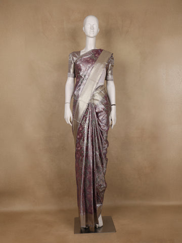 Purple Ikat Woven Tissue Silk Saree - Diadem