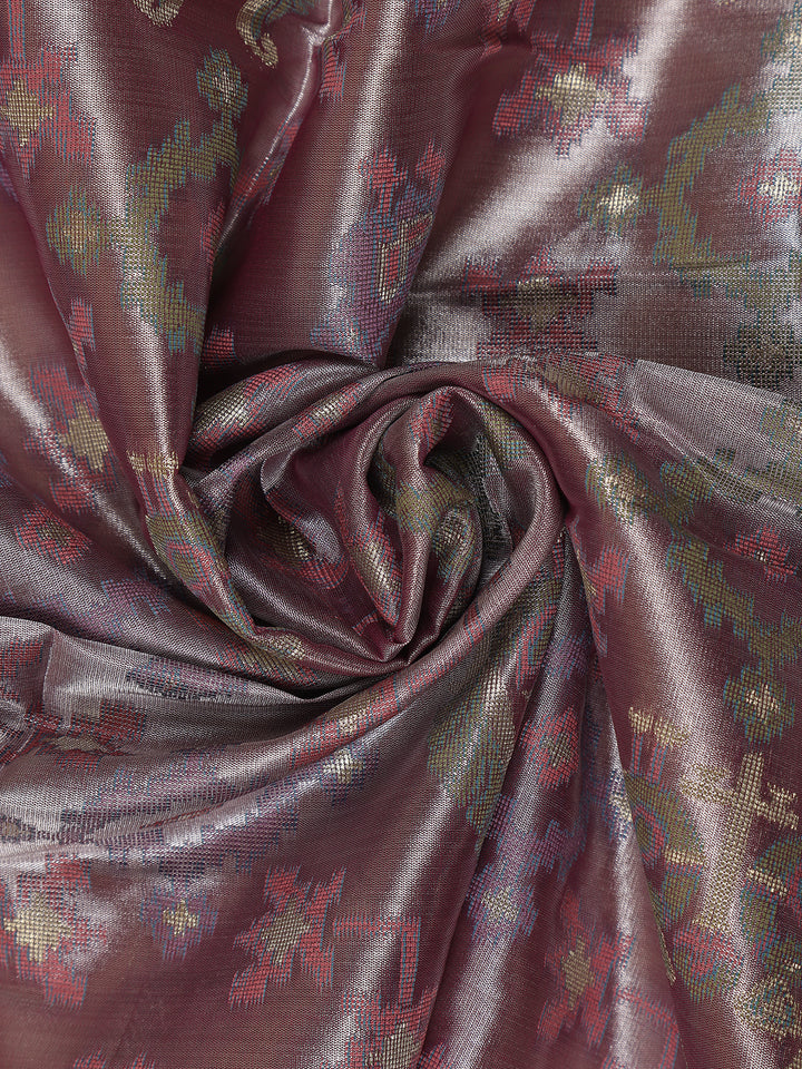 Purple Ikat Woven Tissue Silk Saree - Diadem