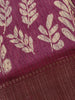 Purple Leaf Printed Fancy Cotton Saree - Diadem