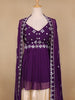 Purple Mirror Worked Georgette Salwar Suit - Diadem