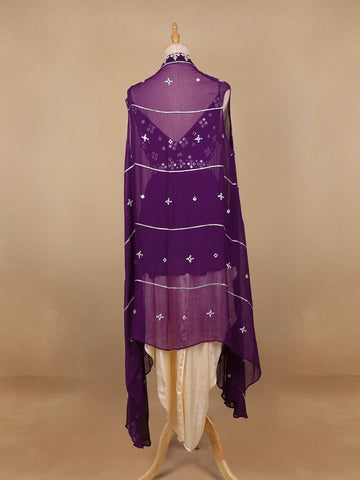 Purple Mirror Worked Georgette Salwar Suit - Diadem