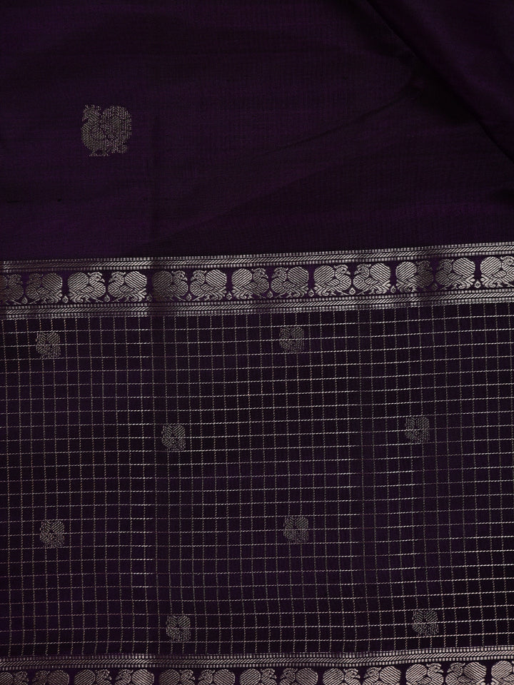 Purple Peacock Woven Silk saree - Diadem
