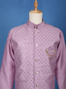 Purple Sequin Embroidered Brocade Kurta Pyjama