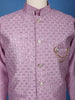 Purple Sequin Embroidered Brocade Kurta Pyjama