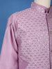 Purple Sequin Embroidered Brocade Kurta Pyjama