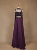Purple Sequins Embroidered Satin Lehenga - Diadem