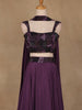 Purple Sequins Embroidered Satin Lehenga - Diadem