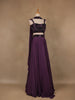 Purple Sequins Embroidered Satin Lehenga - Diadem