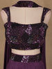 Purple Sequins Embroidered Satin Lehenga - Diadem