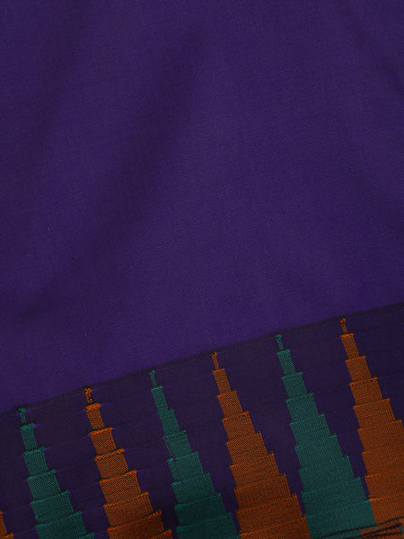 Purple Soft Silk Saree with Temple Ikat Border - Diadem