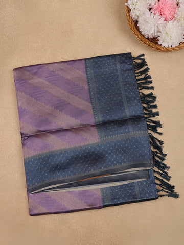 Purple Striped Design Tissue Silk Saree - Diadem