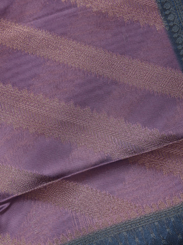 Purple Striped Design Tissue Silk Saree - Diadem