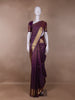Purple Stripes Woven Pure Kanchipuram Silk Saree - Diadem