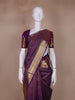 Purple Stripes Woven Pure Kanchipuram Silk Saree - Diadem