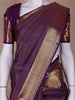 Purple Stripes Woven Pure Kanchipuram Silk Saree - Diadem