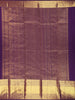Purple Stripes and Floral Woven Pure Kanchipuram Silk Saree - Diadem