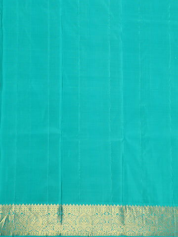 Purple Stripes and Floral Woven Pure Kanchipuram Silk Saree - Diadem