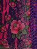 Purple and Pink Floral Printed Design Chiffon Saree with Stone Embellished Border