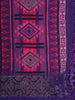 Purple and Pink Geometric Printed Chiffon Saree with Stone Embellished Border