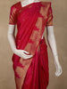Queen Pink Butta Woven Design Pure Kanchipuram Silk Saree with Temple Zari Border