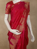 Queen Pink Butta Woven Design Pure Kanchipuram Silk Saree with Temple Zari Border