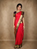 Queen Pink Butta Woven Kanchipuram Silk Saree with Gold Zari Border