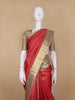 Queen Pink Butta Woven Pure Kanchipuram Silk Saree With Contrast Blouse