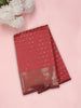 Queen Pink Butta Zari Woven Design Semi Silk Saree with Floral Border