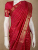 Queen Pink Checked Zari Woven Design Pure Kanchipuram Silk Saree with Zari Border