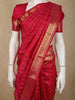 Queen Pink Checked Zari Woven Design Pure Kanchipuram Silk Saree with Zari Border